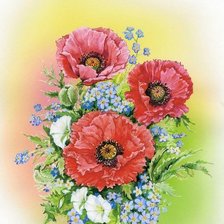 Схема вышивки «букет маков»