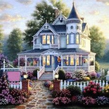 Схема вышивки «сказочный дом»