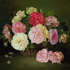 Оригинал схемы вышивки «Натюрморт, цветы, розы» (№381674)