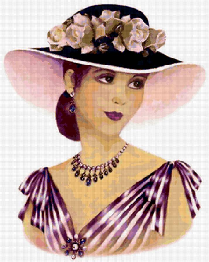 женщина в шляпке - предпросмотр