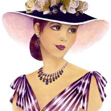 Оригинал схемы вышивки «женщина в шляпке» (№381867)