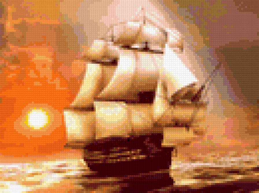 корабль - море, корабль - предпросмотр