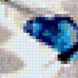 Предпросмотр схемы вышивки «Синие бабочки на розе» (№382294)