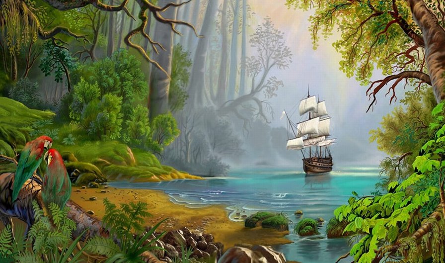 №382412 - красота женщины, фэнтези, живопись, девушка, дети, картины, цветы - оригинал