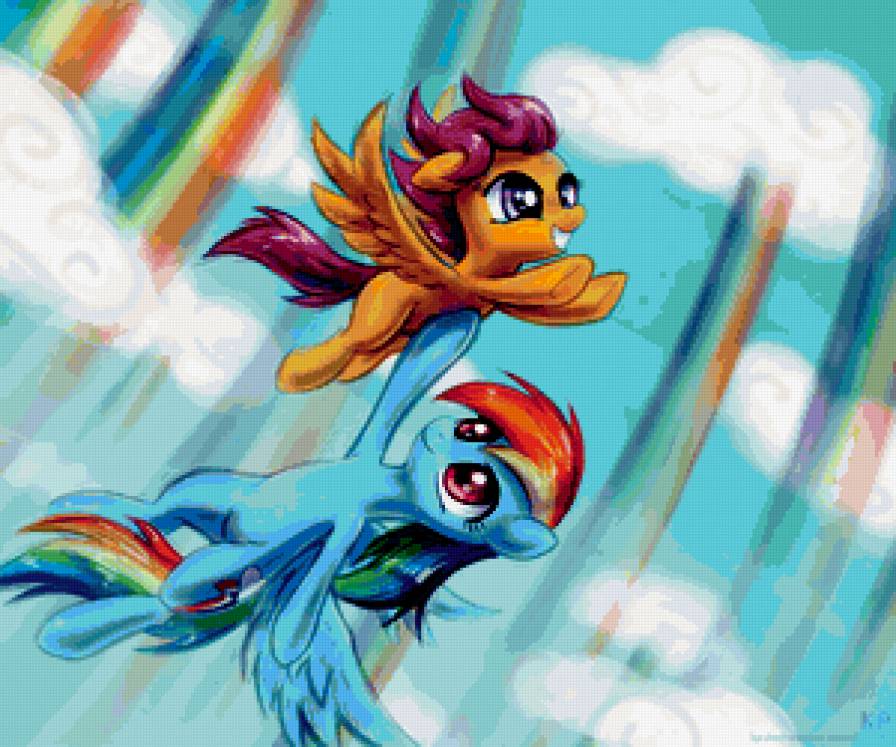 Радуга и Скуталу - мой маленький пони - предпросмотр