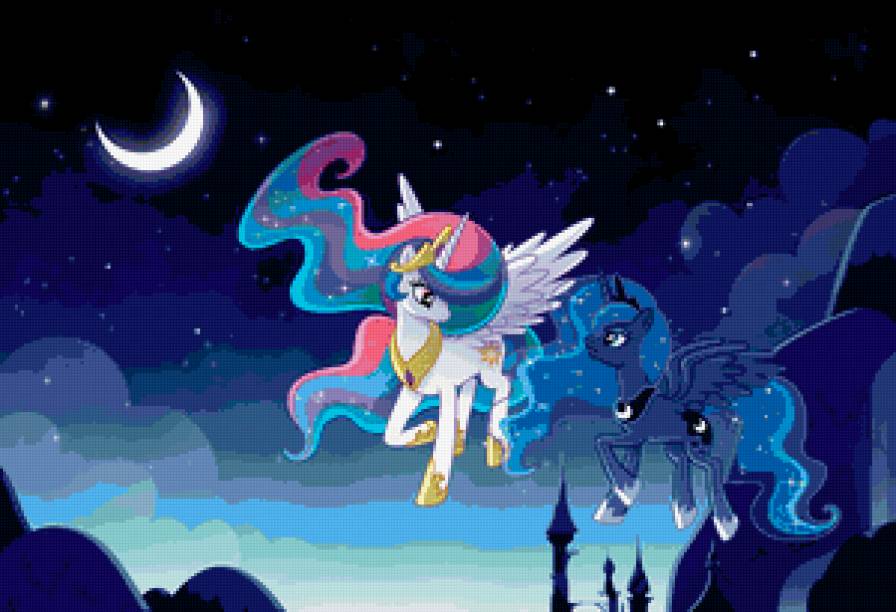 Луна и Селестия - мой маленький пони - предпросмотр