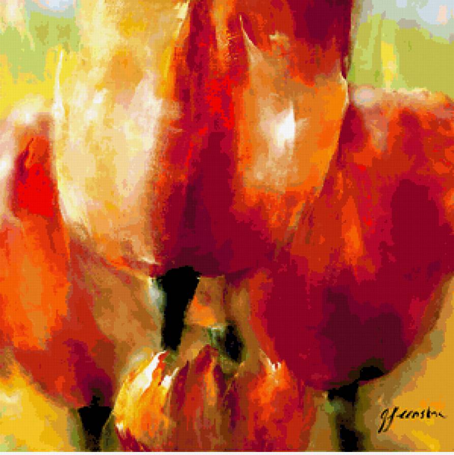 Тюльпаны - тюльпаны, живопись, цветы - предпросмотр