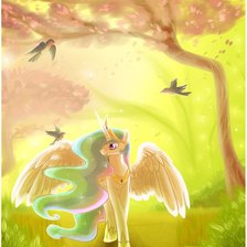 Селестия утром в саду