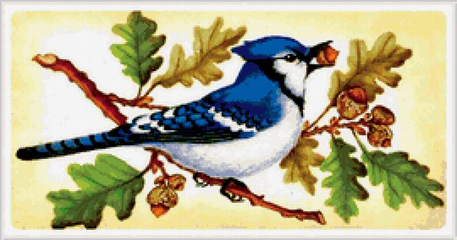 птица на дереве - предпросмотр