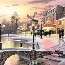 Схема вышивки «зимний город»