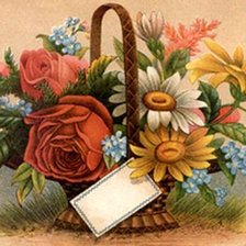 Схема вышивки «корзина с цветами»