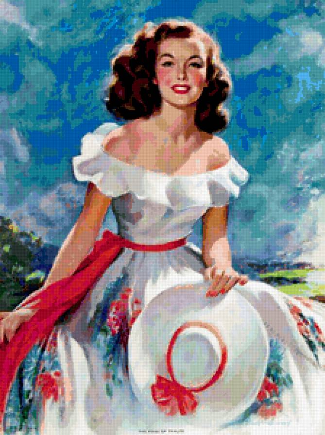 №383443 - небо, шляпа, девушка - предпросмотр