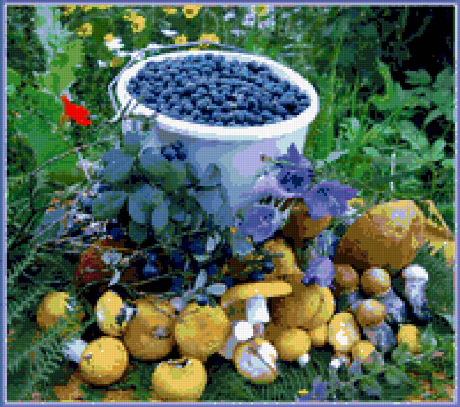 лукошко - грибы, цветы, ягоды - предпросмотр