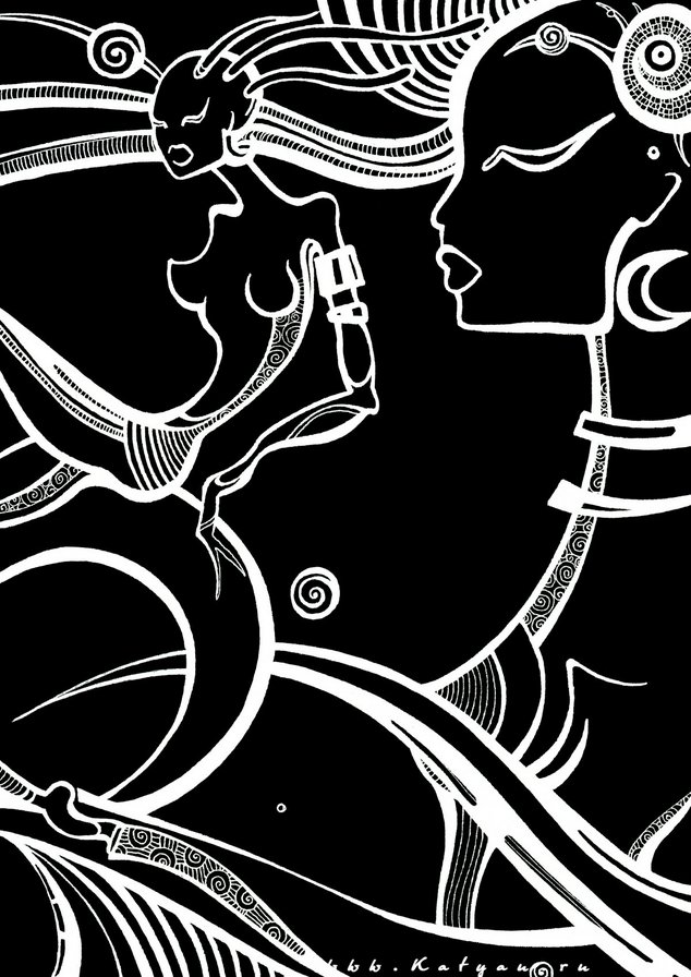 Plastic Art - графика, монохром - оригинал