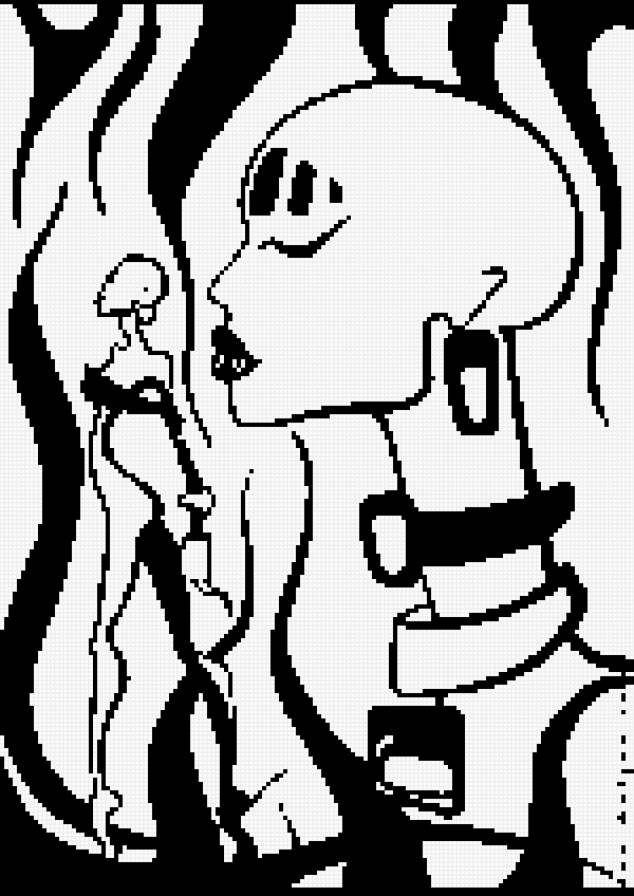 Зебра 4 - монохром, графика - предпросмотр