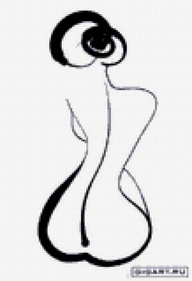 худ.франсуа дабо - монохром, силуэт девушки - предпросмотр