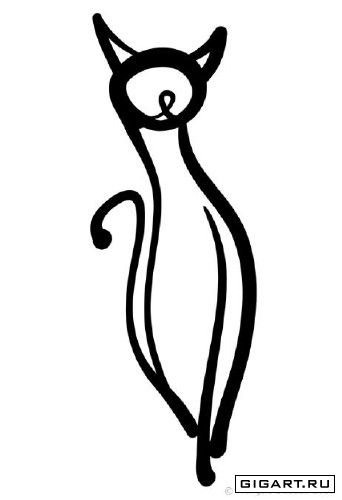 худ.франсуа дабо - силуэт кошки, монохром - оригинал
