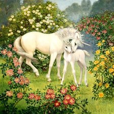 Схема вышивки «единороги»