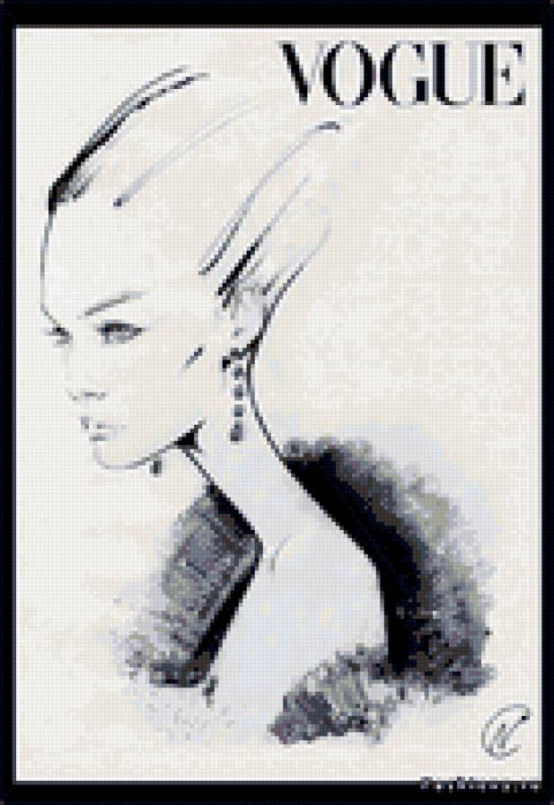 Девушка - монохром, девушка - предпросмотр