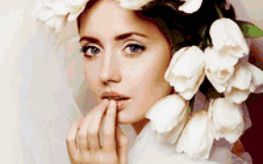 девушка - белые тюльпаны, образ - предпросмотр