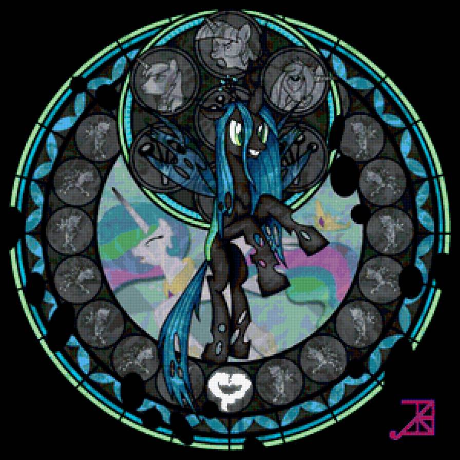 витраж с Кризалис - мой маленький пони - предпросмотр