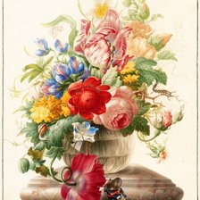 Оригинал схемы вышивки «букет цветов в вазе» (№384254)