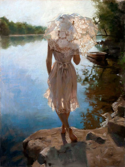 Прогулка у озера - винсенте ромеро - оригинал