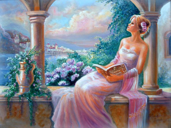 дама с книгой - оригинал