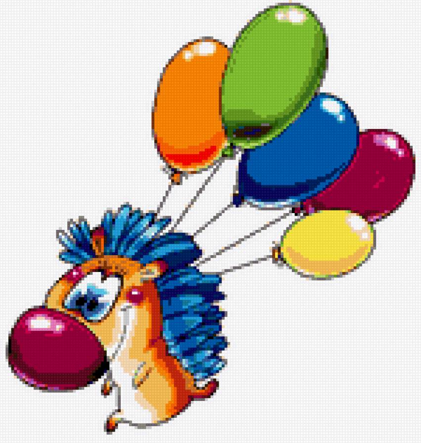 ежик с шариками - шарики, ежик, праздник - предпросмотр