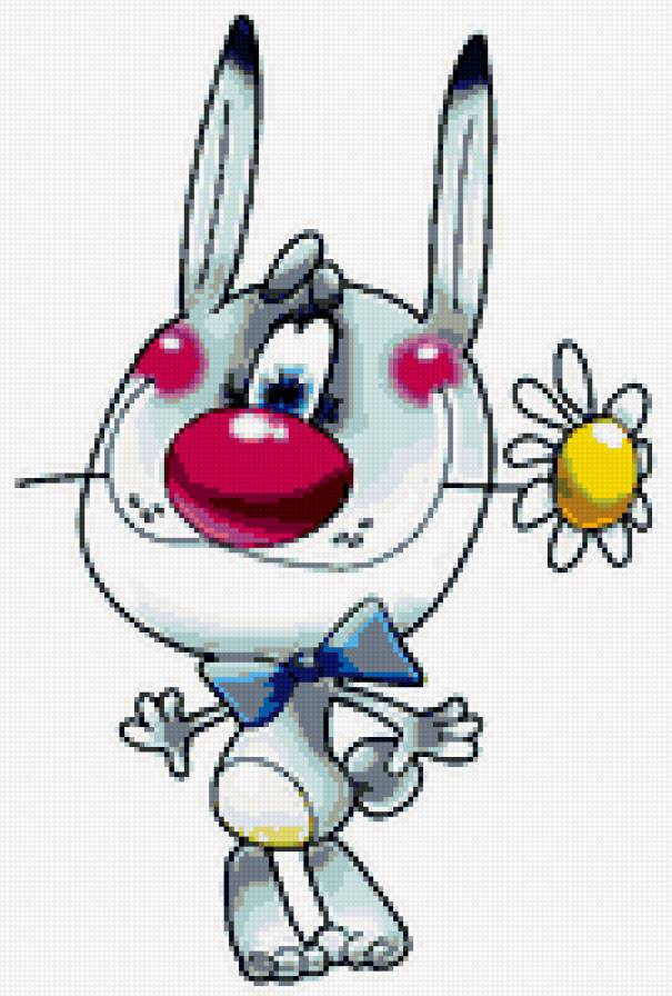 зайчик с цветком - зайчик, дети, подушка - предпросмотр