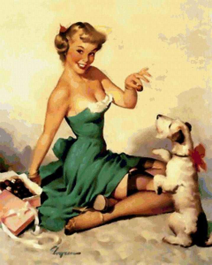 Красотка Пин-ап3 - собака, девушка, красотка - предпросмотр