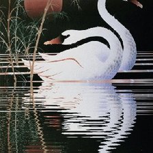 Схема вышивки «пара лебедей»