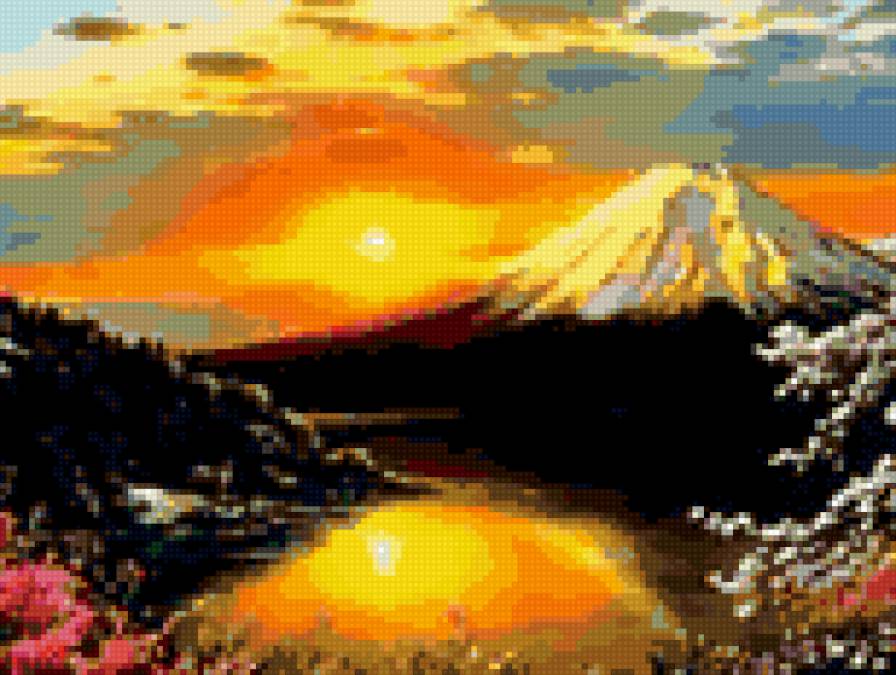 природа - закат, гора - предпросмотр