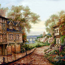 Схема вышивки «старый город»