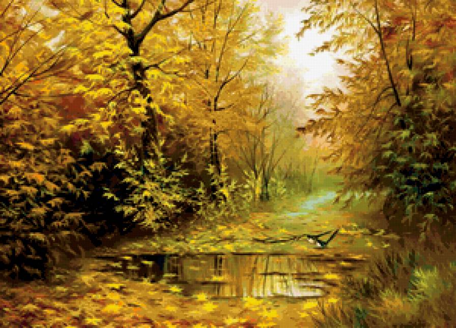 картина - осень, пейзаж, природа - предпросмотр