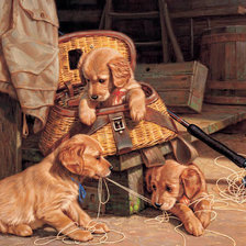 Схема вышивки «Щенки»