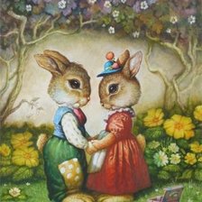 Схема вышивки «зайчата»