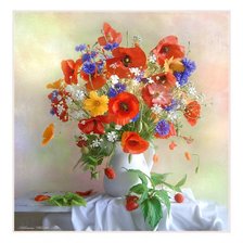 Схема вышивки «Маки»