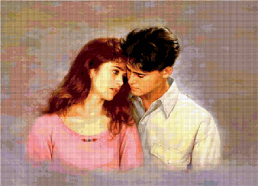 Любовь. - люди, живопись, юноша, девушка, портрет, пара - предпросмотр