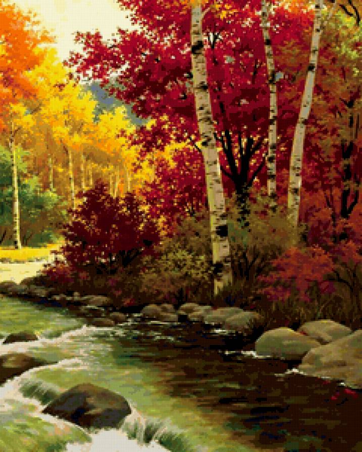 Лесной ручей 2ч. - ручей, осень - предпросмотр