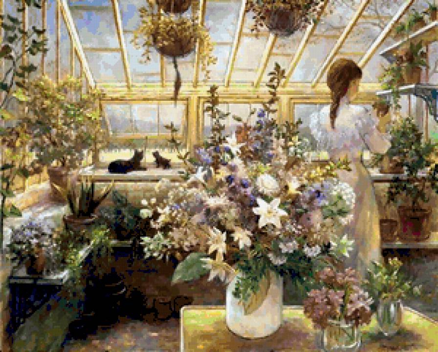 №388101 - красота женщины, дети, цветы, картины, девушка, фэнтези, живопись - предпросмотр