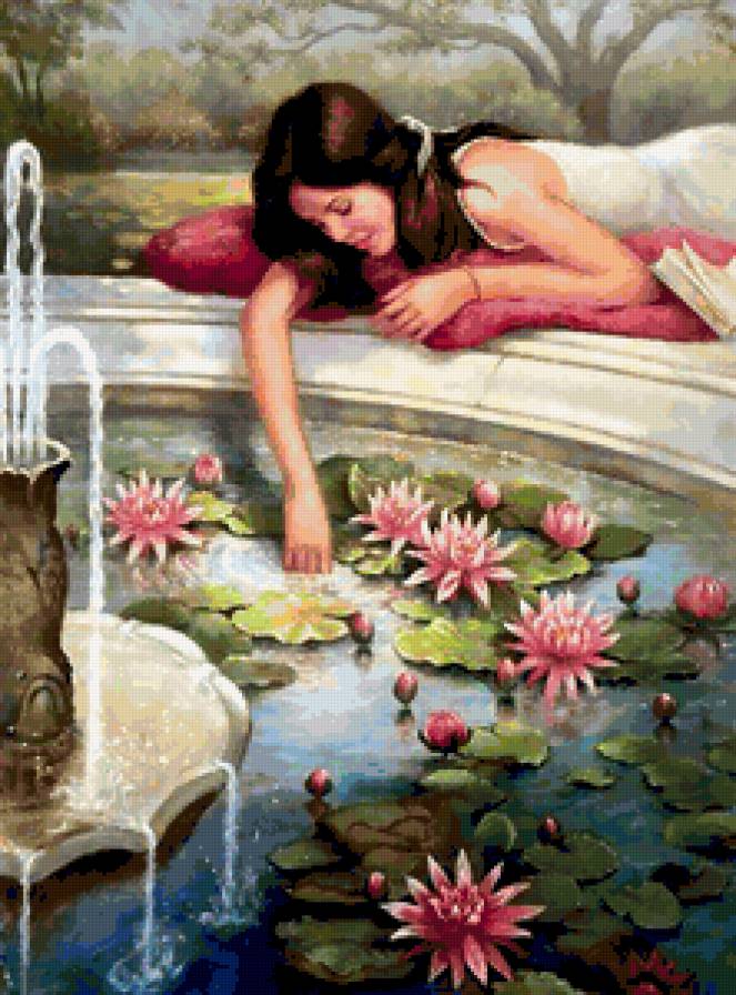 №388106 - красота женщины, живопись, картины, фэнтези, дети, цветы, девушка - предпросмотр