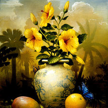 Схема вышивки «гибискус»