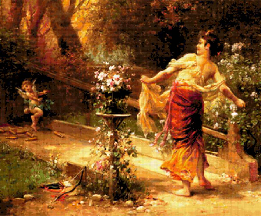 №388178 - живопись, цветы, дети, девушка, картины, фэнтези, красота женщины - предпросмотр