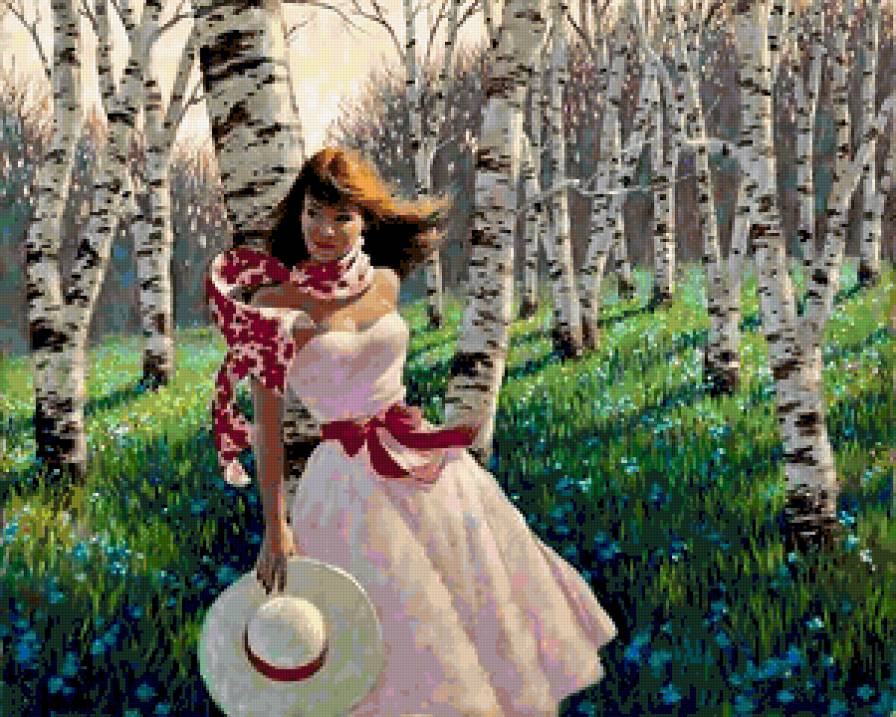 №388279 - цветы, девушка, картины, дети, красота женщины, фэнтези, живопись - предпросмотр