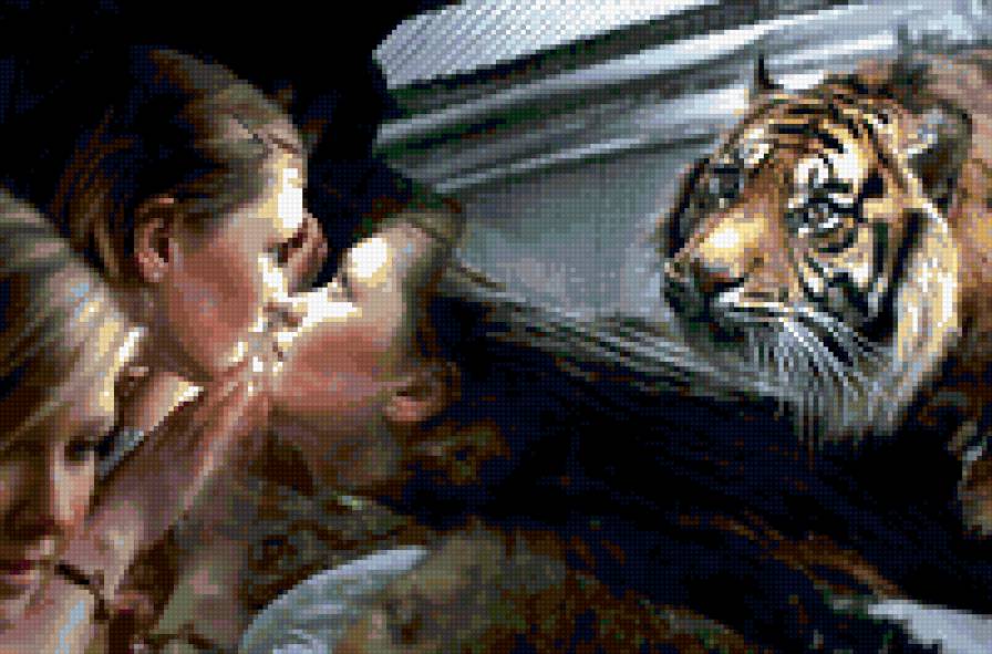 посмотри на меня - девушка, тигр, взгляд - предпросмотр