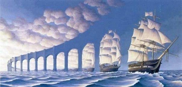 паруса мечты - парус, море, облака, мечта - оригинал