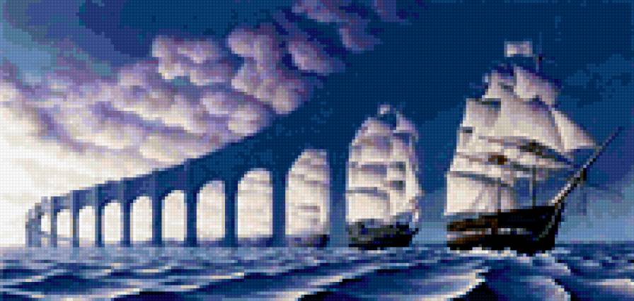 паруса мечты - облака, парус, мечта, море - предпросмотр