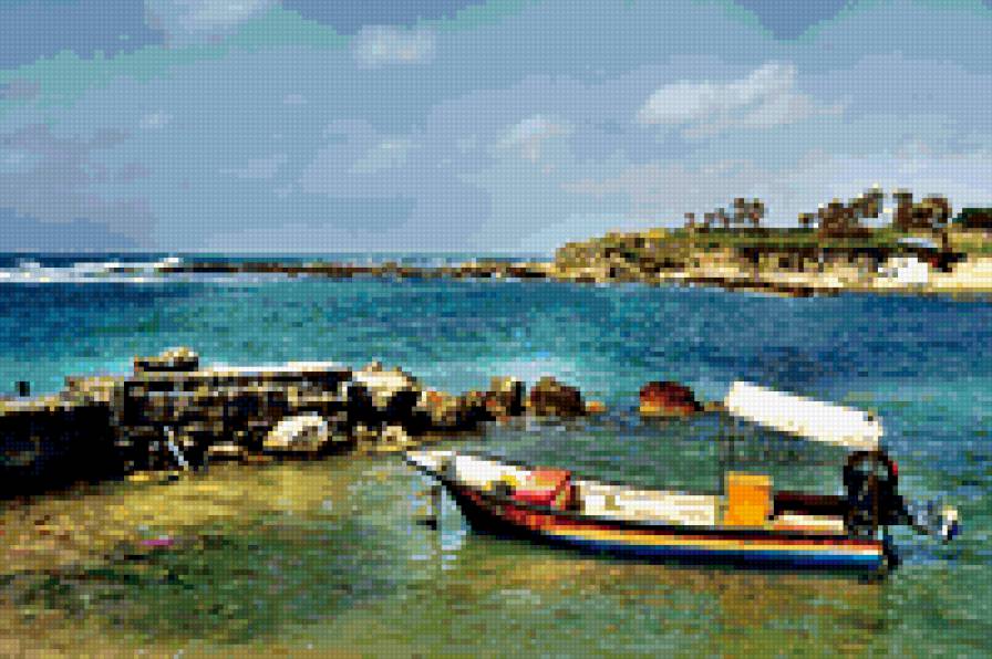 Кейсария - израиль, берег, кейсария, море, лодка - предпросмотр