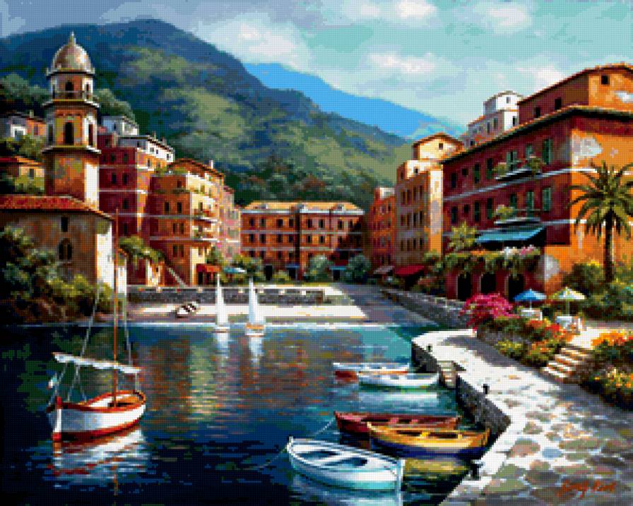 морской пейзаж - лето, море, крым, вода, дома - предпросмотр